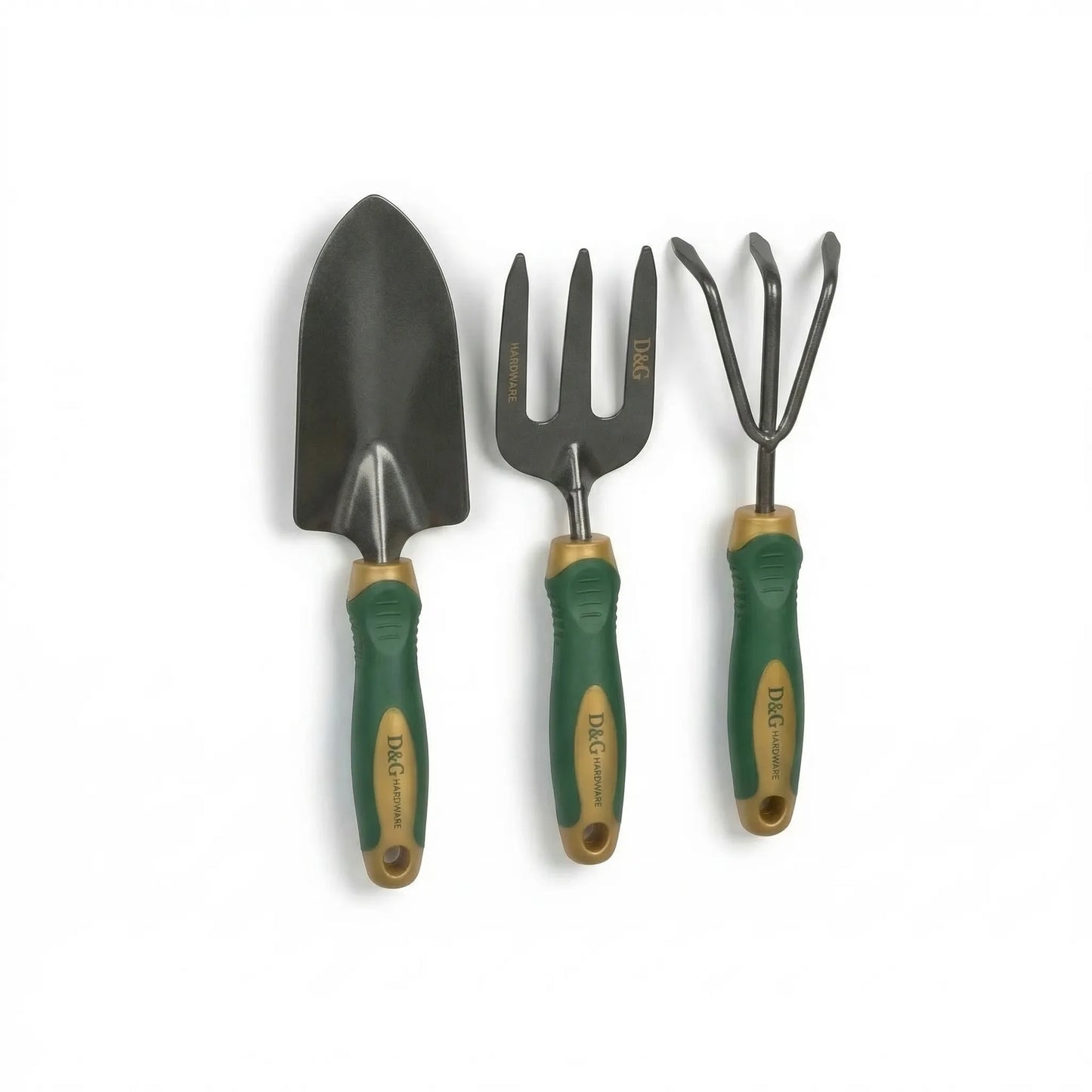 3-Piece Garden Hand Tool Set — Trowel, Fork & Cultivato