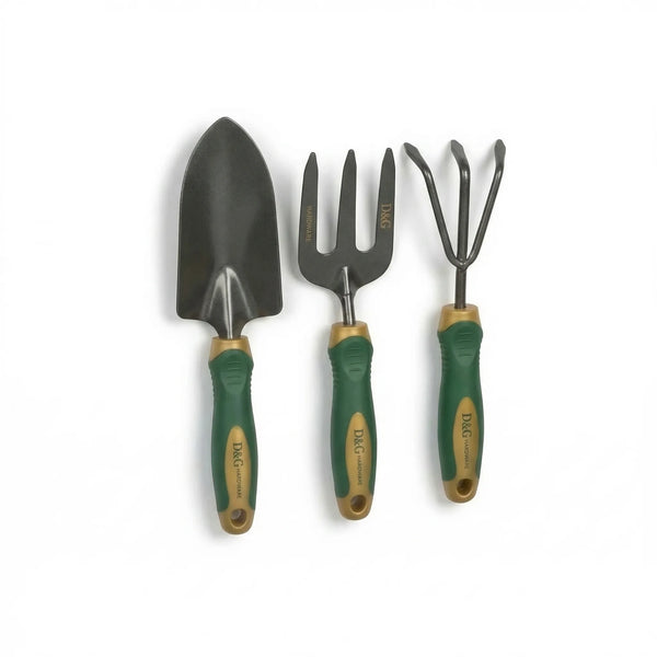 3-Piece Garden Hand Tool Set — Trowel, Fork & Cultivato