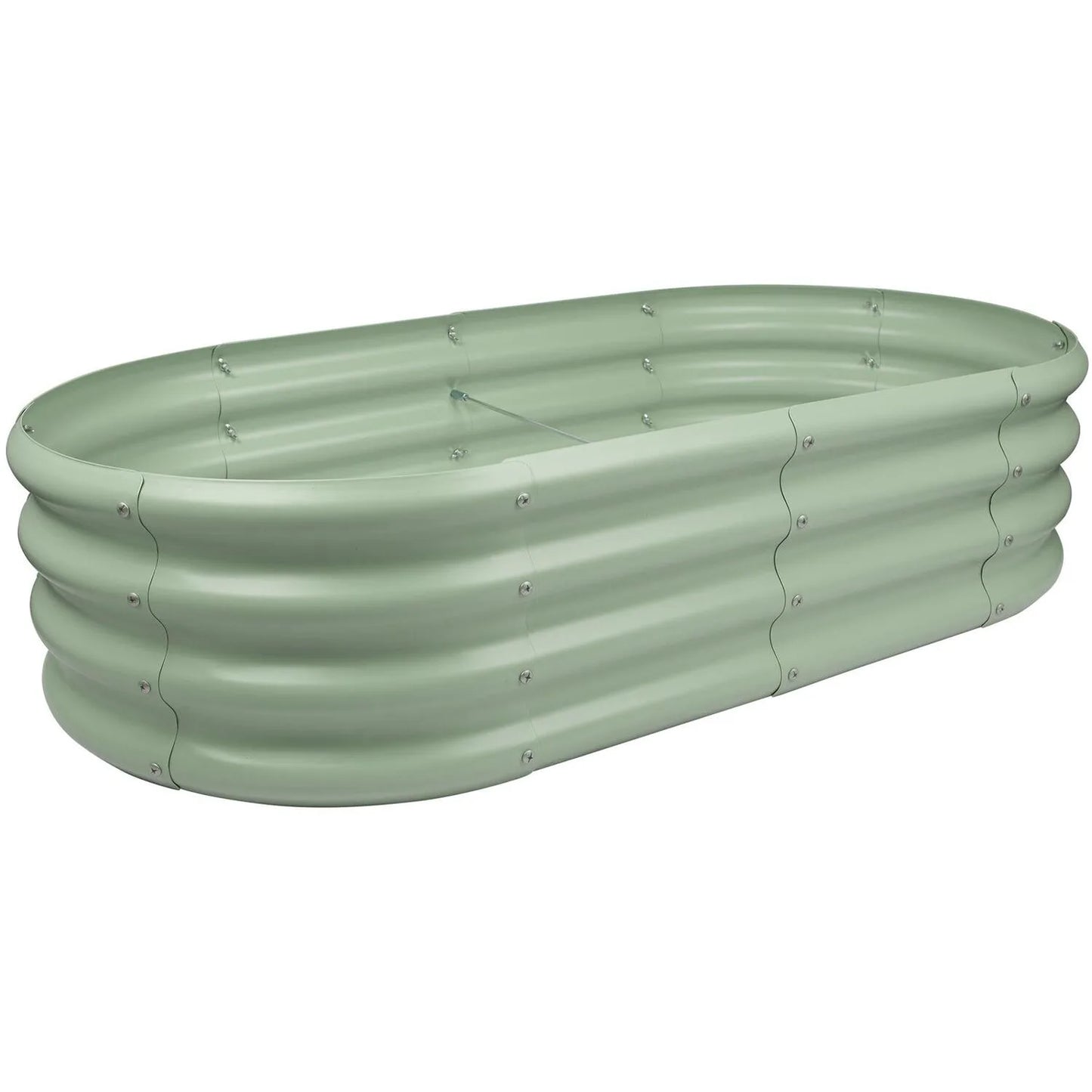 Galvanised Steel Circular Raised Garden Bed 120cm — Heritage Green