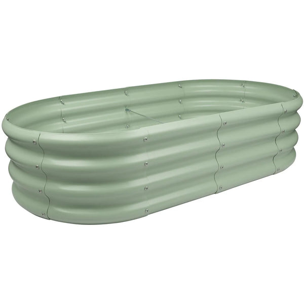 Galvanised Steel Circular Raised Garden Bed 120cm — Heritage Green