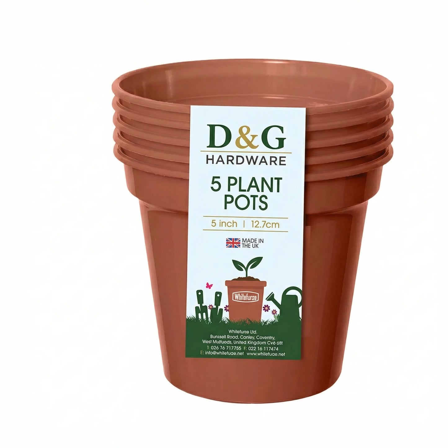 Set of 3 Heavy Duty 12.7cm Garden Pots